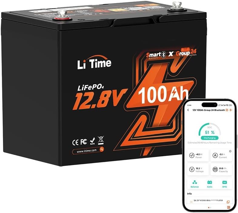 Litime 12V 200Ah Lithium Battery, LiFePO4 Battery with 100A BMS, Max. Deep Cycles, Backup Power for Rv, Travel Trailer, Marine (4 Packs) Litime 12V 200Ah Lithium Battery, LiFePO4 Battery with 100A BMS, Max. Deep Cycles, Backup Power for Rv, Travel Trailer, Marine (4 Packs)