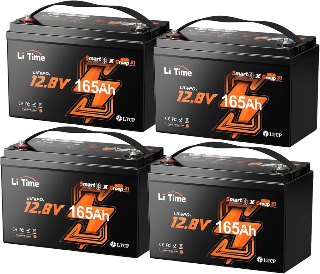 Litime Pack 12V 165Ah Bluetooth Lithium Battery for RV and Marine, Group Size with 1.65X Energy LiFePO4 Battery Higher Energy Density, Perfect for Trolling Motors, Boat, Solar etc. Litime Pack 12V 165Ah Bluetooth Lithium Battery for RV and Marine, Group Size with 1.65X Energy LiFePO4 Battery Higher Energy Density, Perfect for Trolling Motors, Boat, Solar etc.