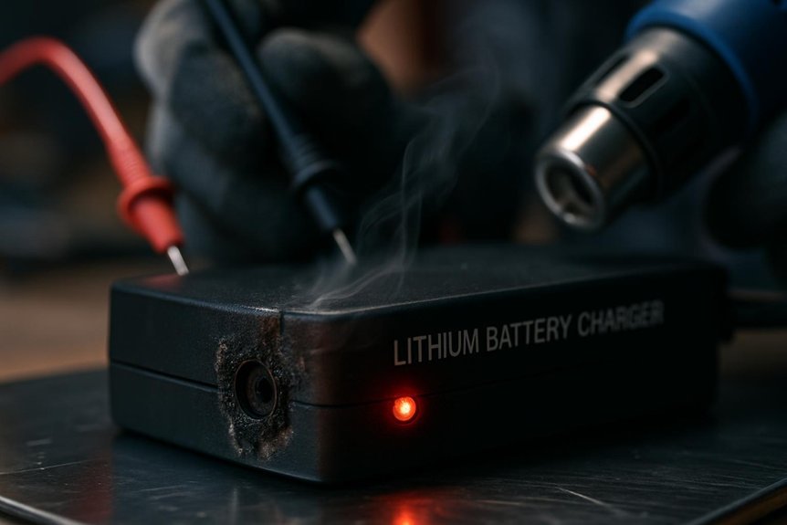 voltage and current anomalies indicate faulty charger