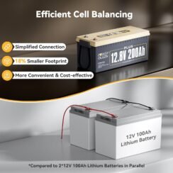 Power Queen 12V 200Ah PLUS LiFePO4 Deep Cycle Lithium Battery
