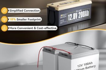Power Queen 12V 200Ah PLUS LiFePO4 Deep Cycle Lithium Battery